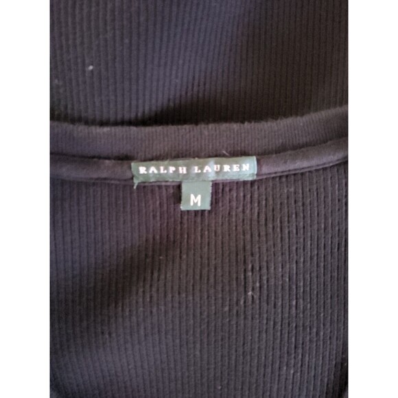 Vintage Ralph Lauren Sz M Jersey Knit V Neck Short Sleeve Maxi Dress Black Y2K - Picture 7 of 8